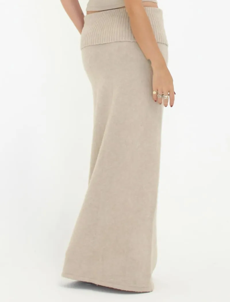 Fairfield Foldover Maxi Skirt | Latte