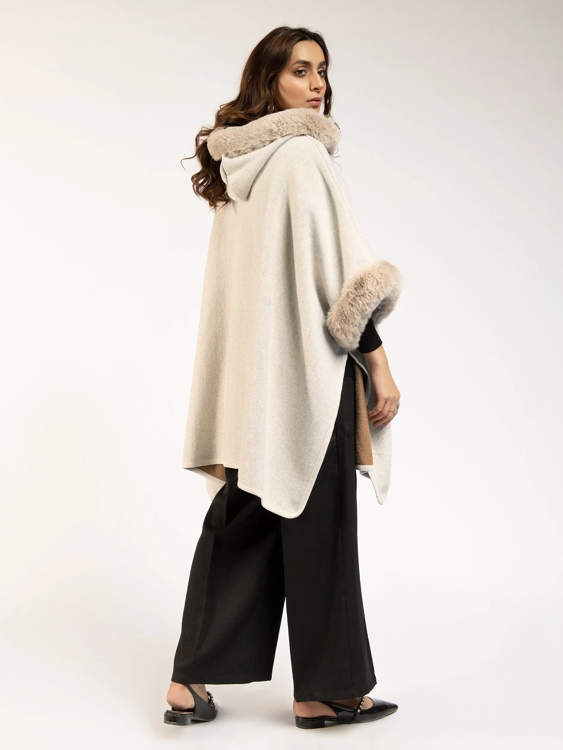 Faux Fur Poncho