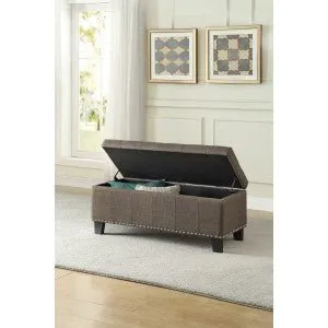 Fedora Brown Lift Top Storage Bench