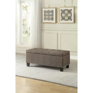 Fedora Brown Lift Top Storage Bench