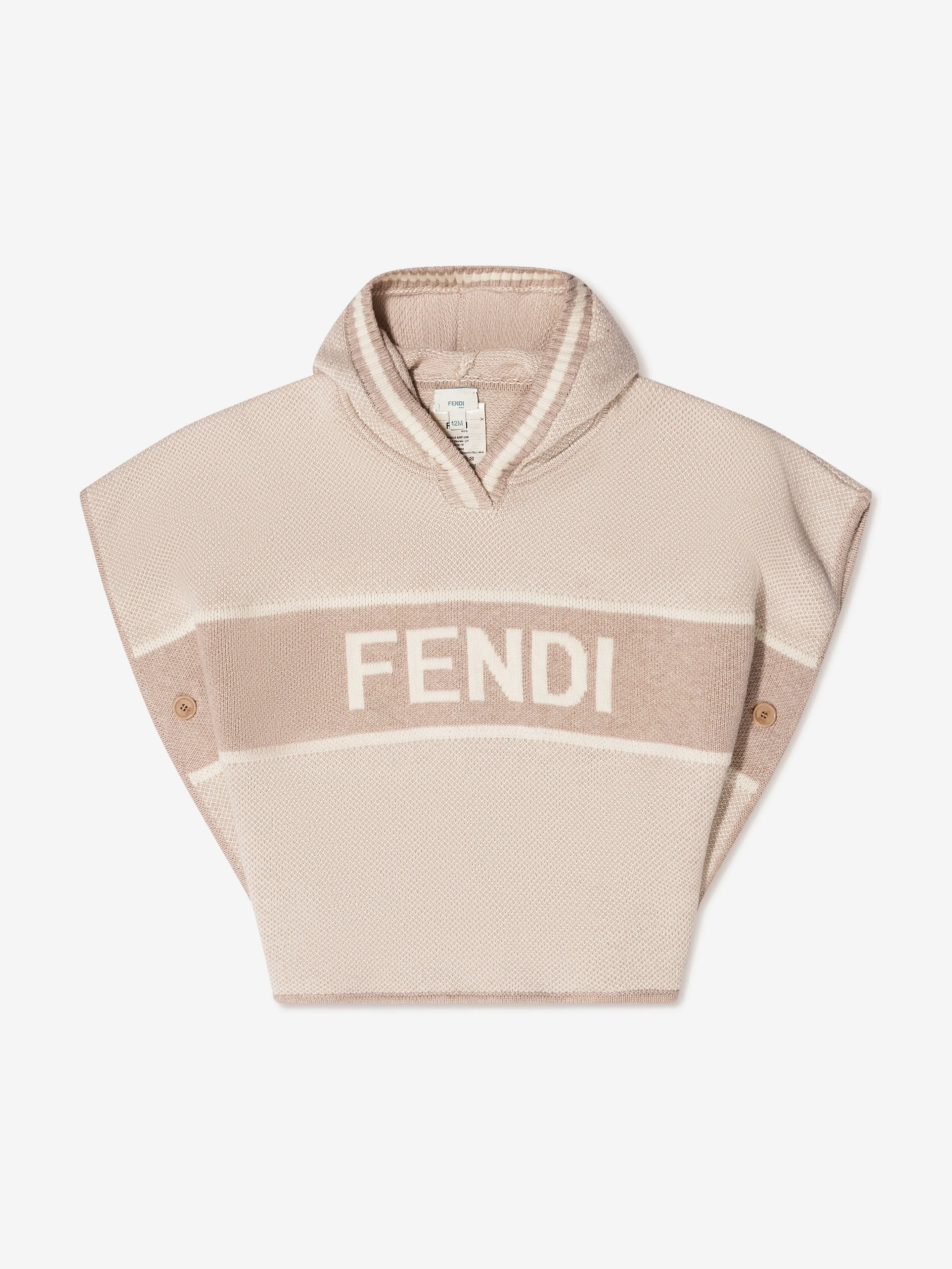 Fendi Baby Logo Hooded Poncho