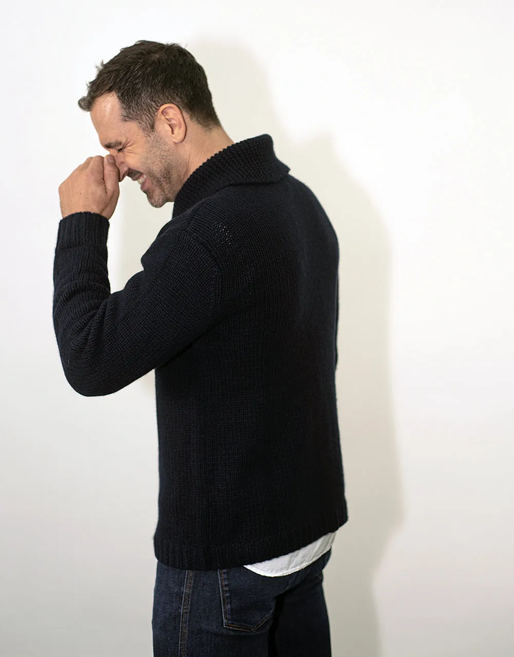 Fisherman's Jumper in Nero Navy