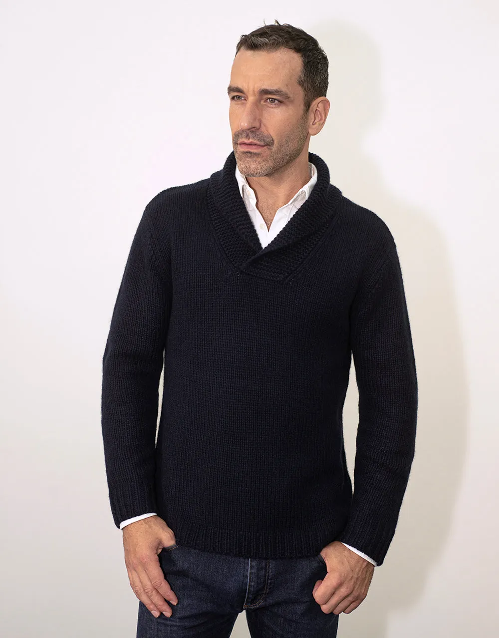 Fisherman's Jumper in Nero Navy