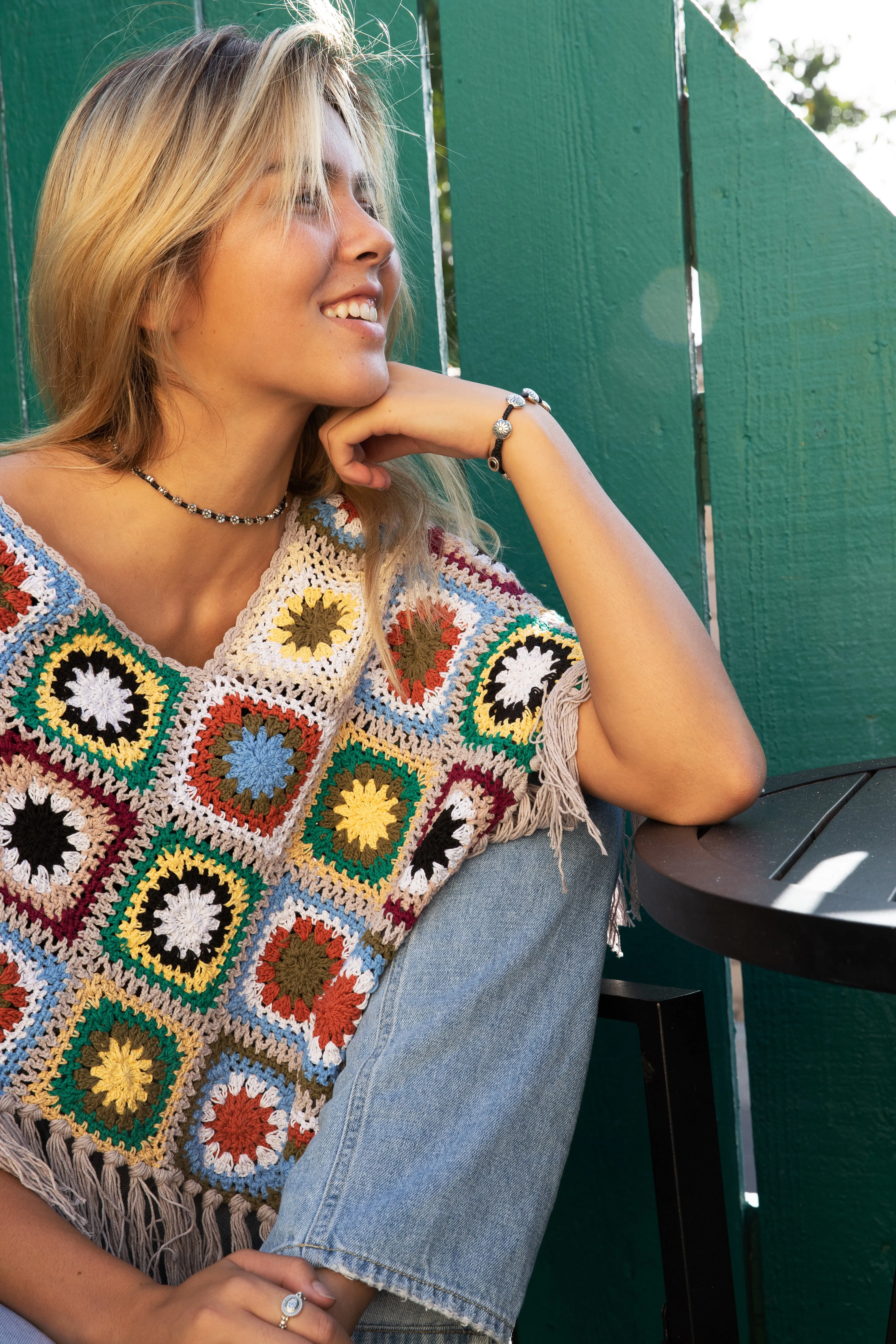 Flower Power Crochet Poncho