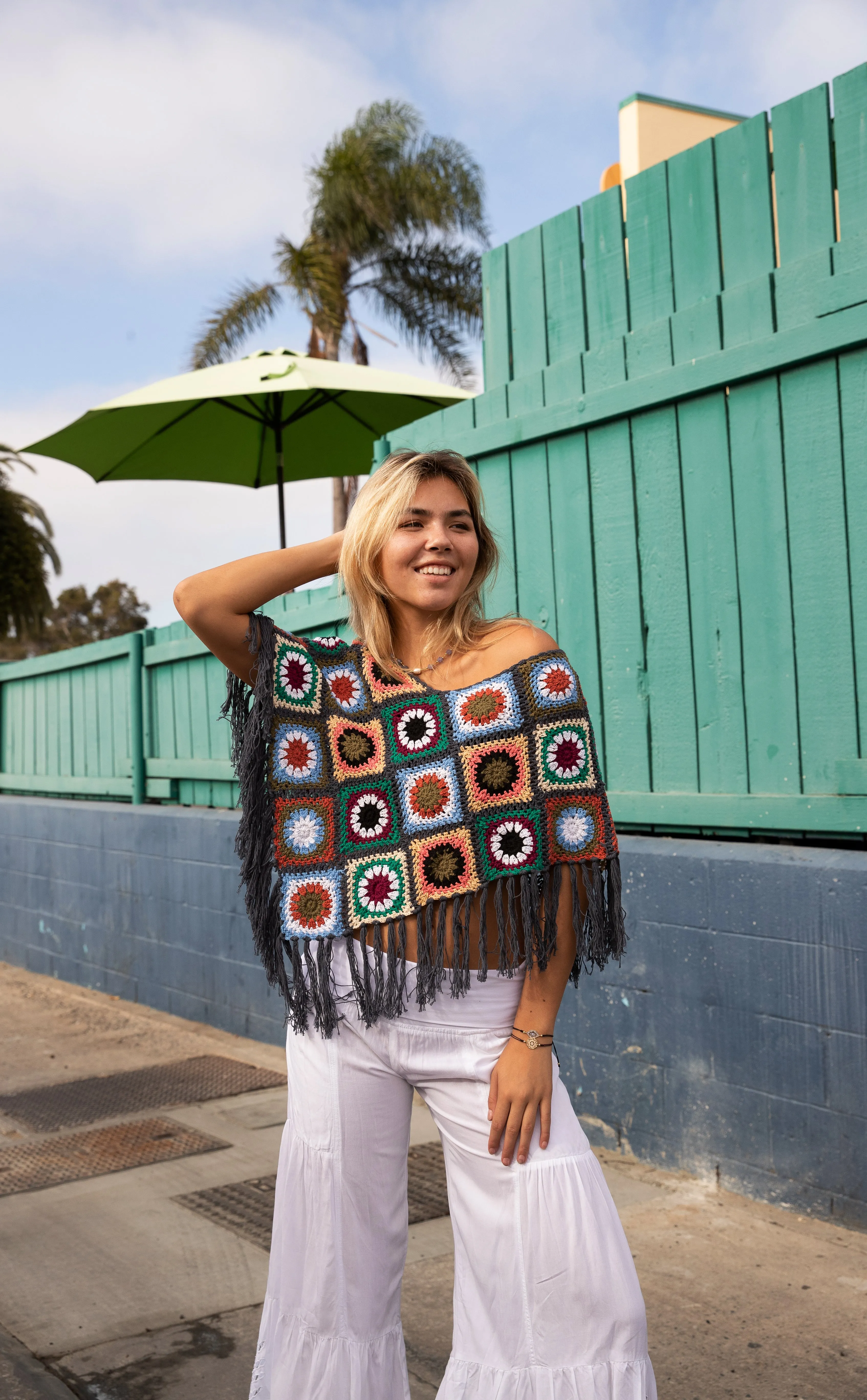 Flower Power Crochet Poncho