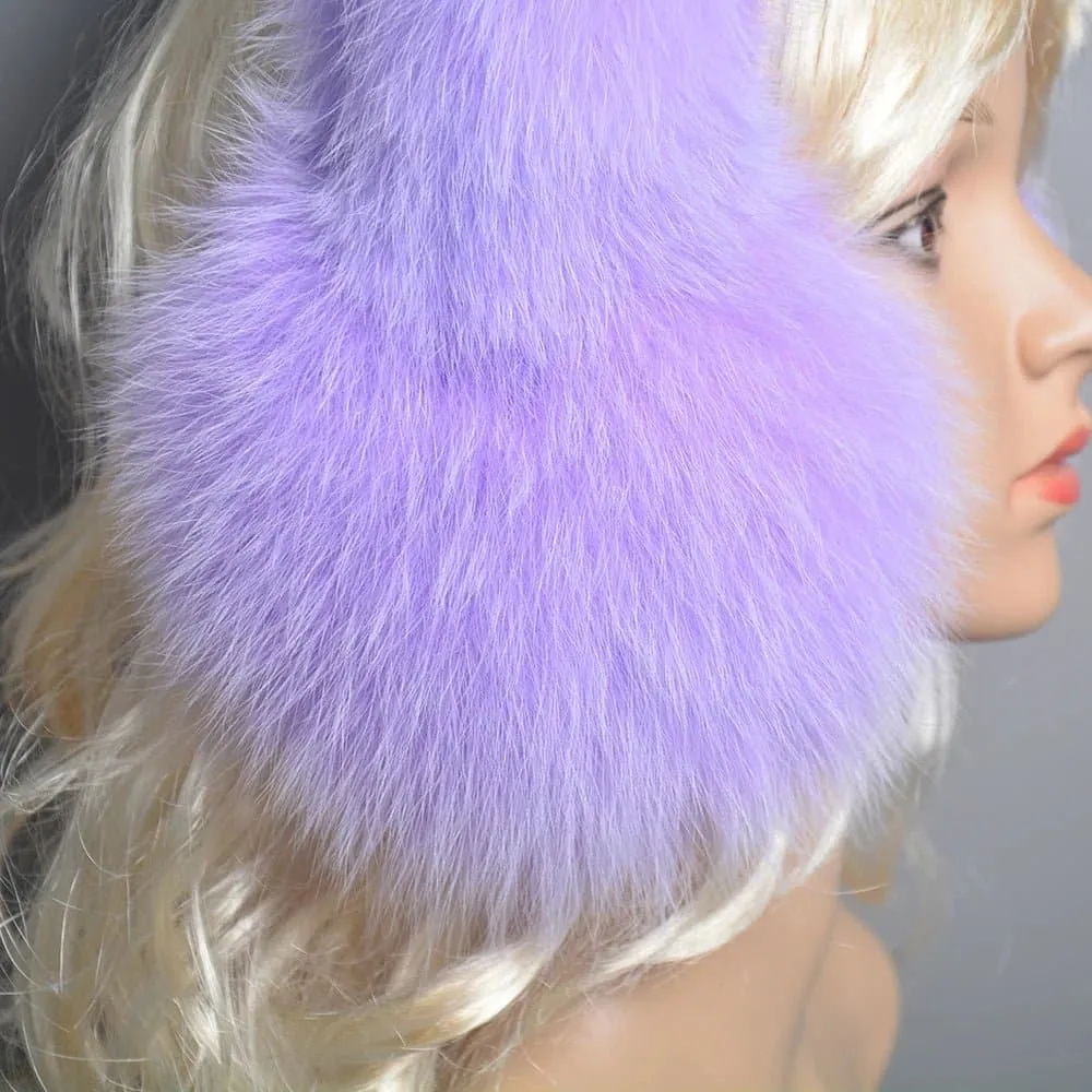 Fox Fur Earmuffs for Women - 100% Natural Fox Fur, Fashionable and Warm