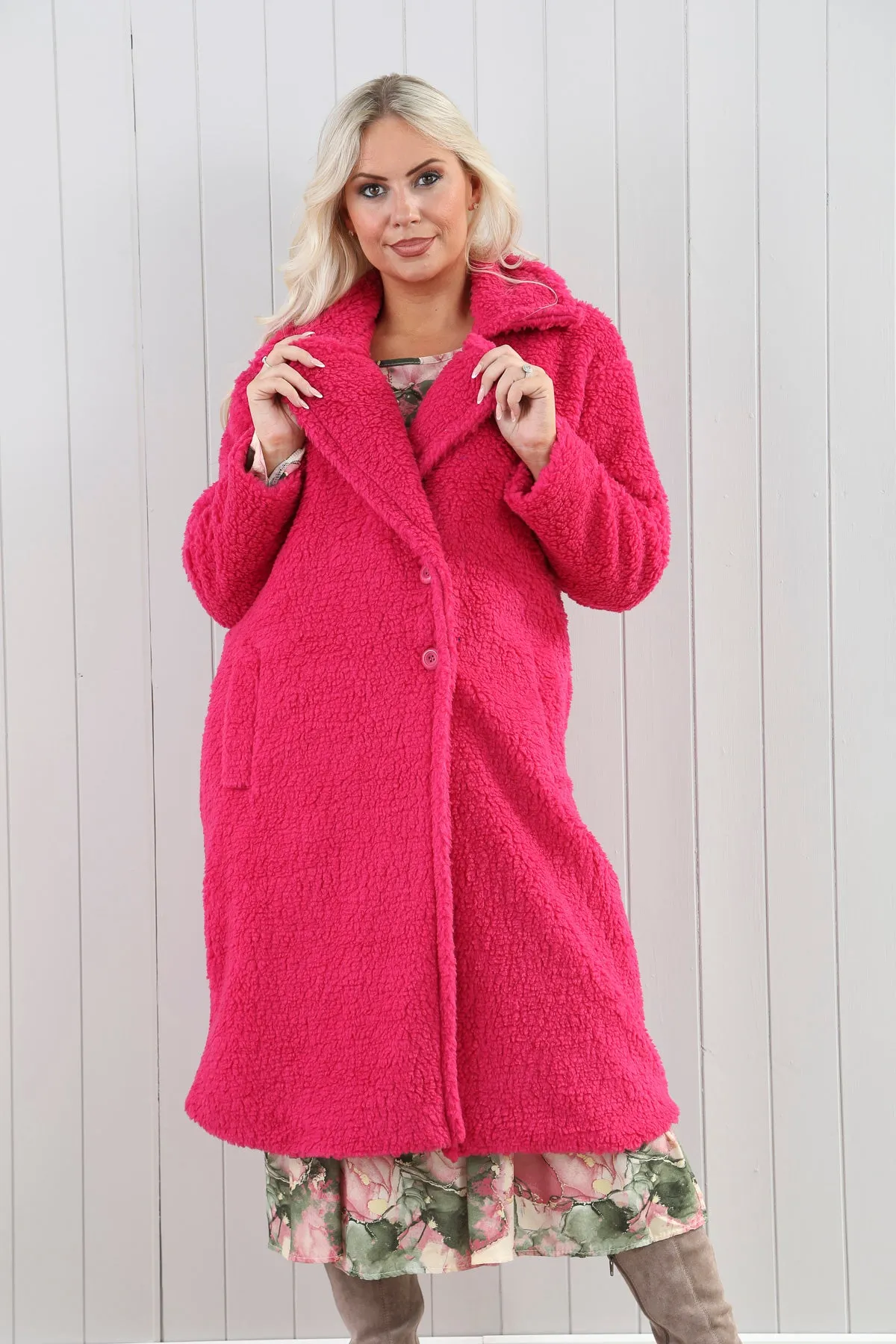 Fuchsia Teddy Coat