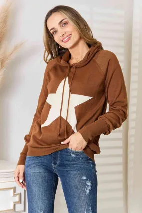 Heimish Full Size Star Graphic Hooded Sweater (BFD) T