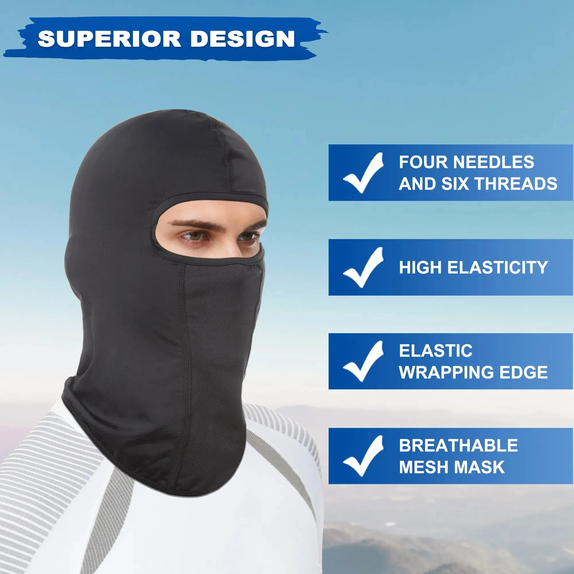 Hot Protection Breathable Protective Face Mask Cool Soft Outdoor Motorcycle Bicycle Full Face Mask Balaclava Ski Neck Beanies