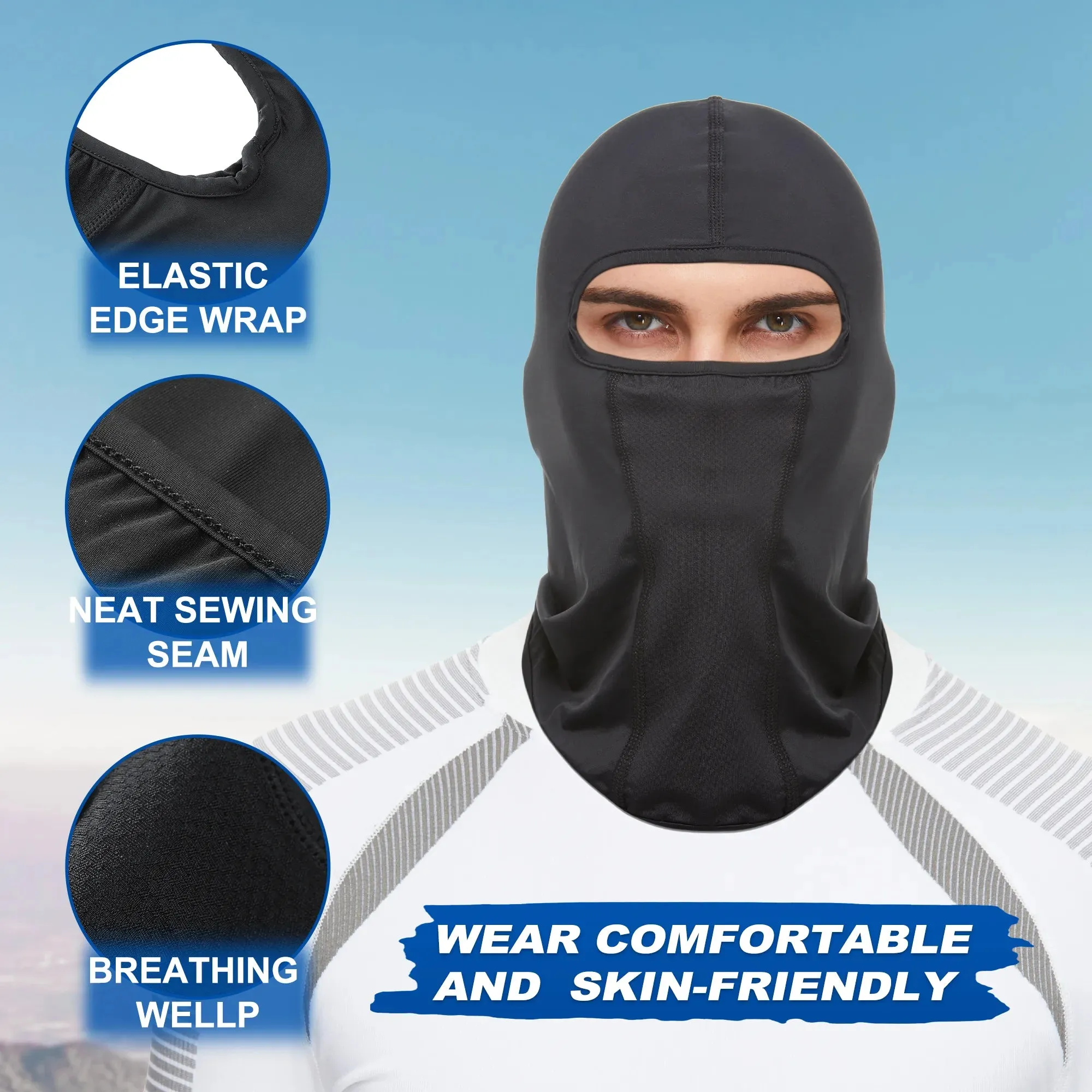 Hot Protection Breathable Protective Face Mask Cool Soft Outdoor Motorcycle Bicycle Full Face Mask Balaclava Ski Neck Beanies