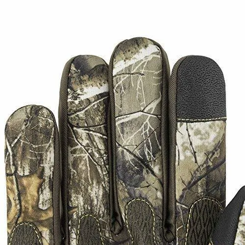 HOT SHOT Men’s Camo Swiftstrike Pro-Text Gloves – Realtree Edge Outdoor Hunting Camouflage Gear