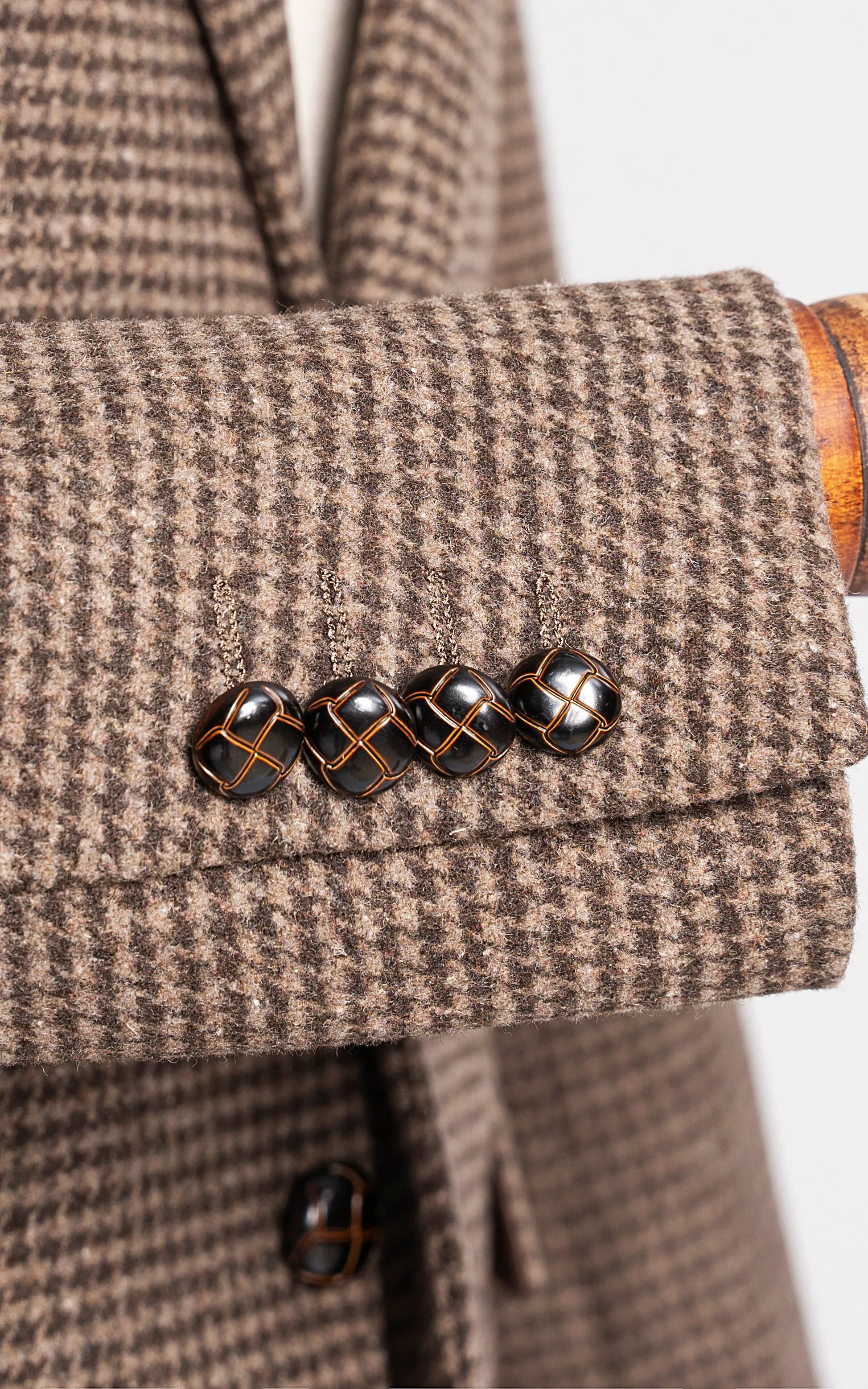 HOUNDSTOOTH PATTERN COAT COFFEE