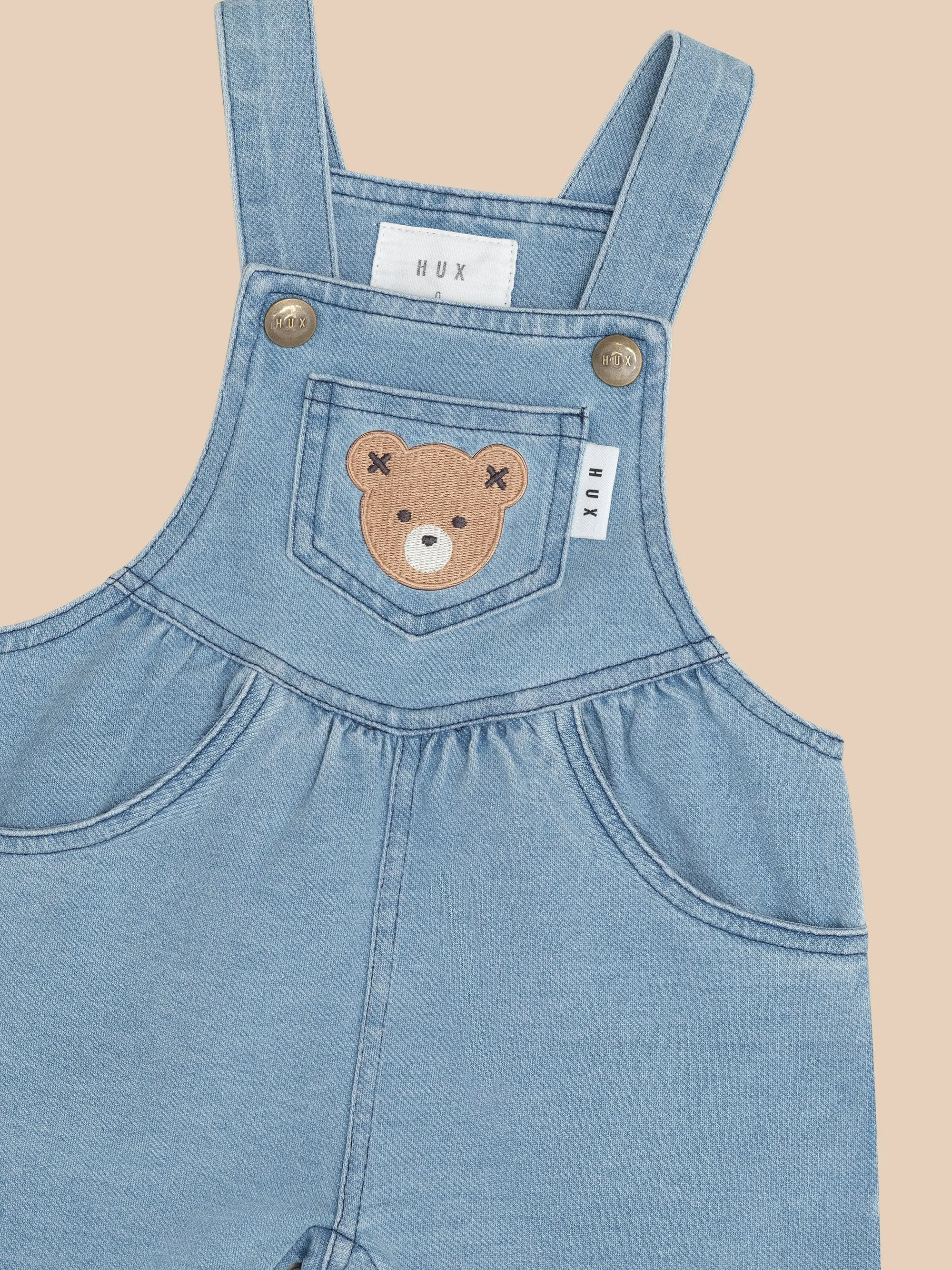 Huxbear Knit Denim Short Overalls