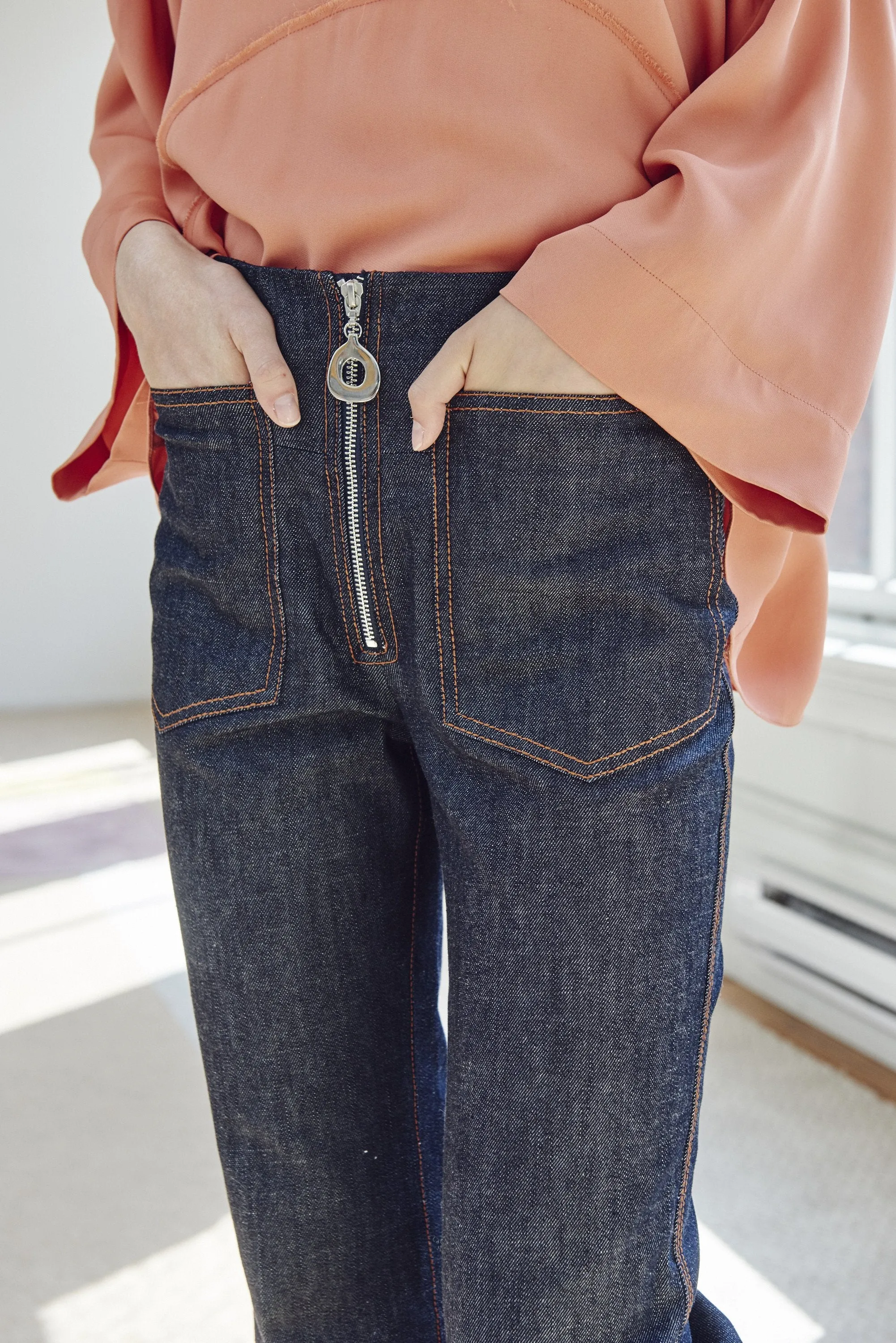 INDIGO DENIM FLARE PANTS