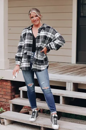 Jacob Oversized Plaid Jacket - Black