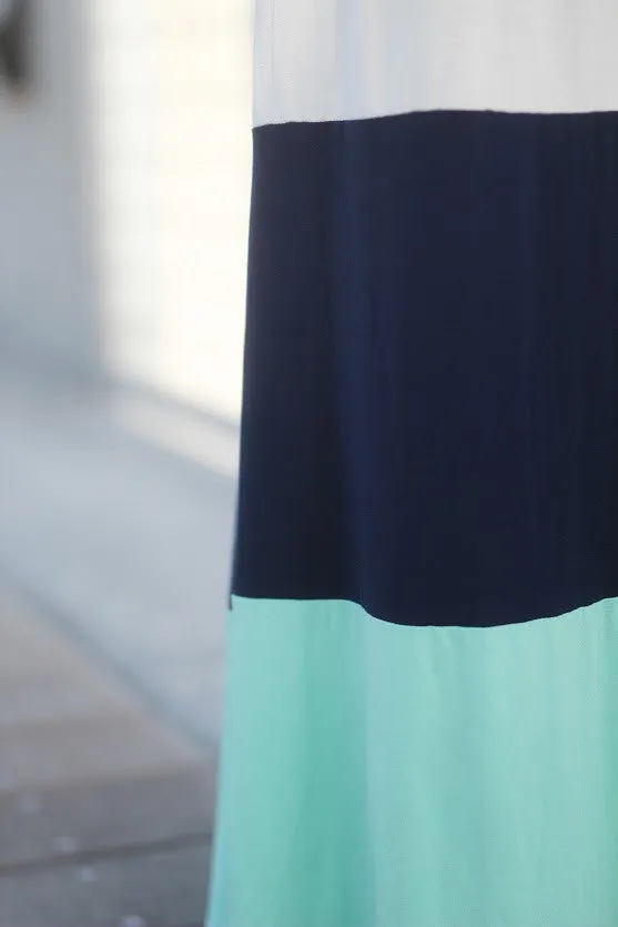 Jade and Navy Maxi Skirt