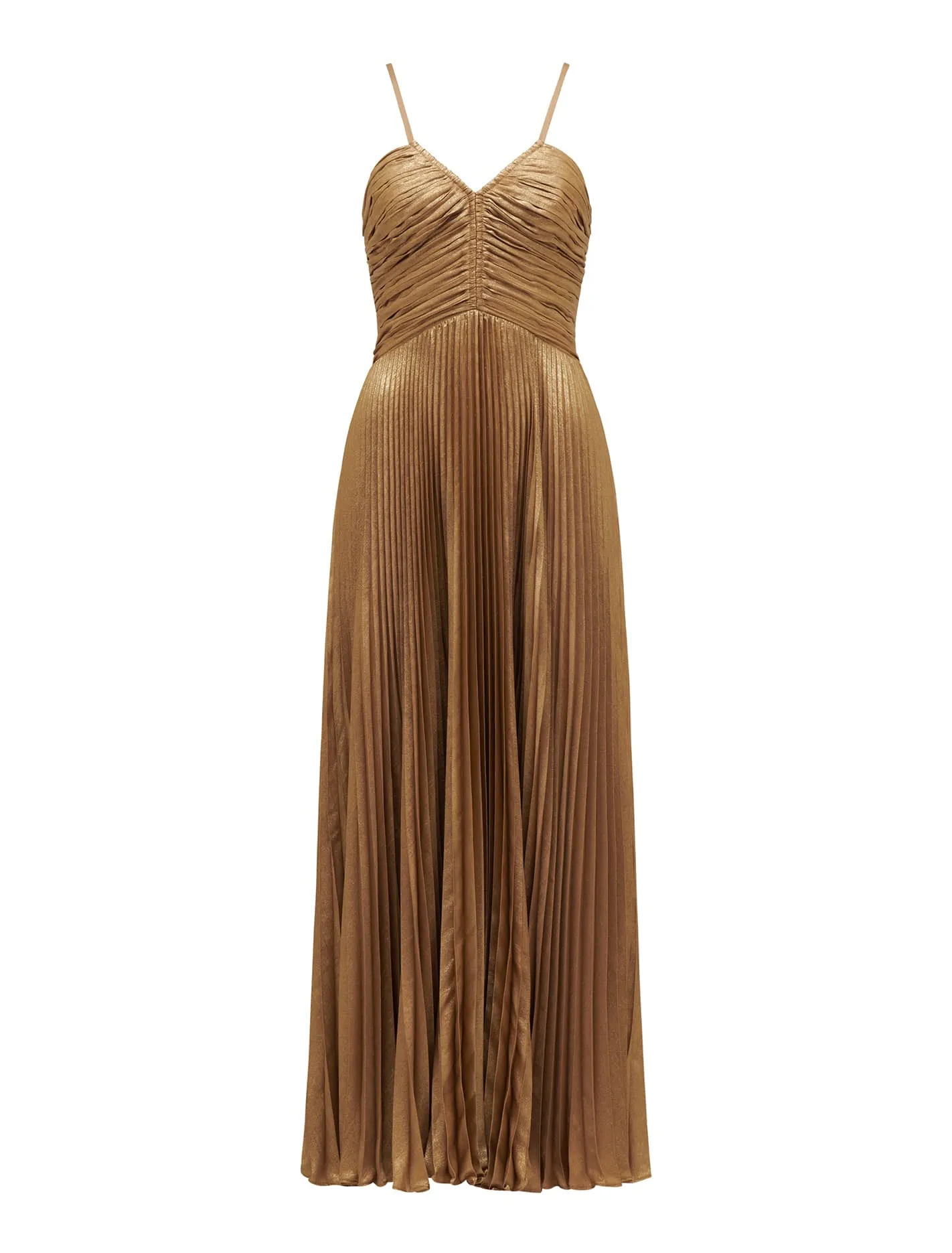 Jayden Metallic Pleated Maxi Dress