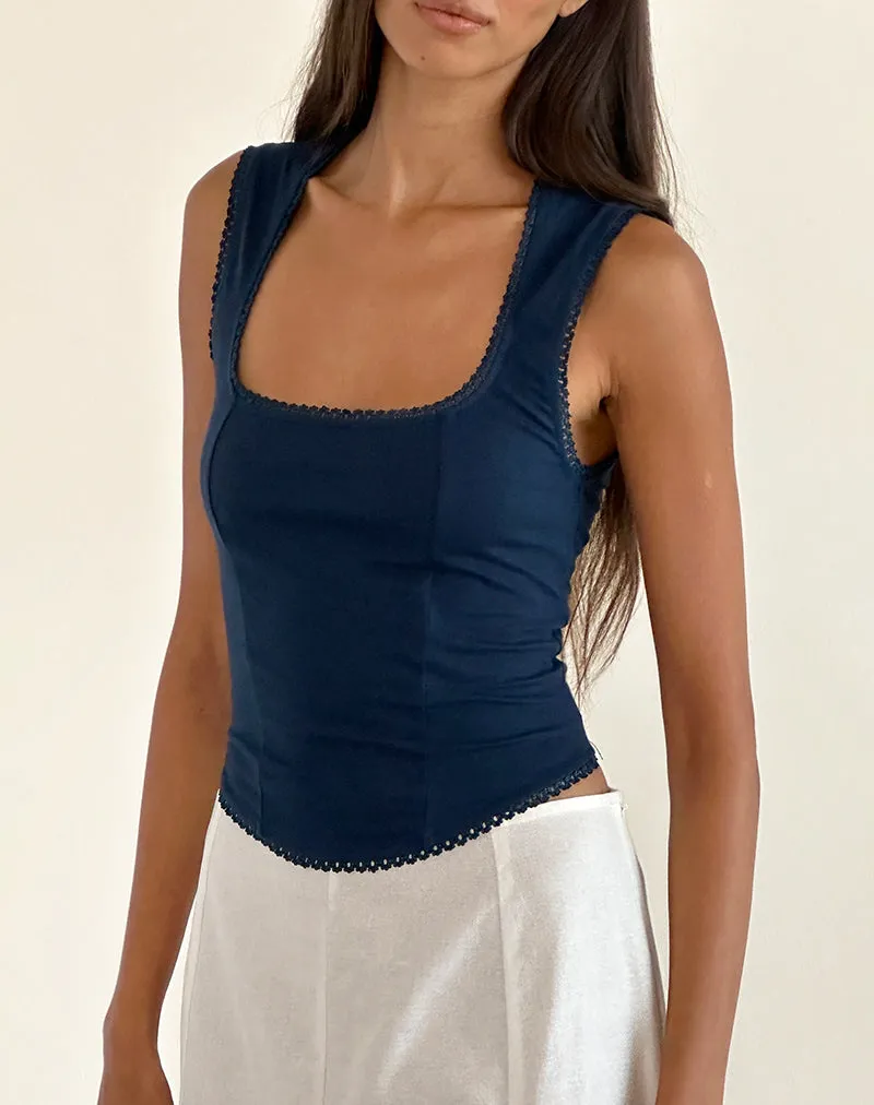 Jinisa Corset Top in Navy