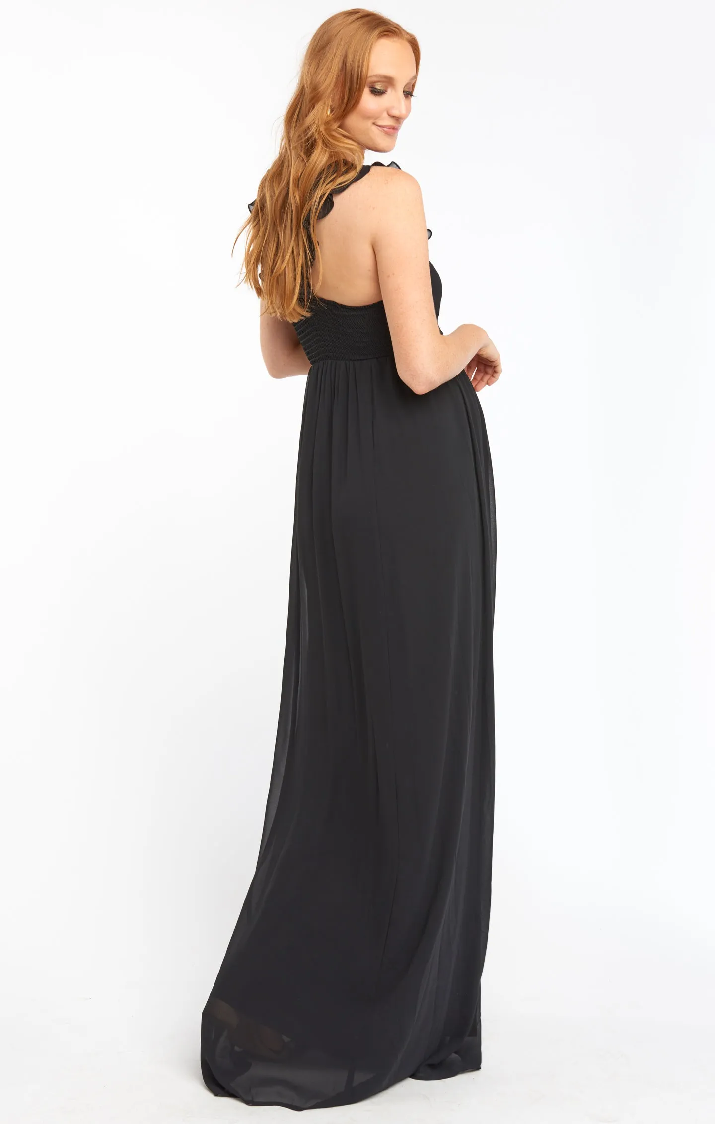 June Maxi Dress ~ Black Chiffon