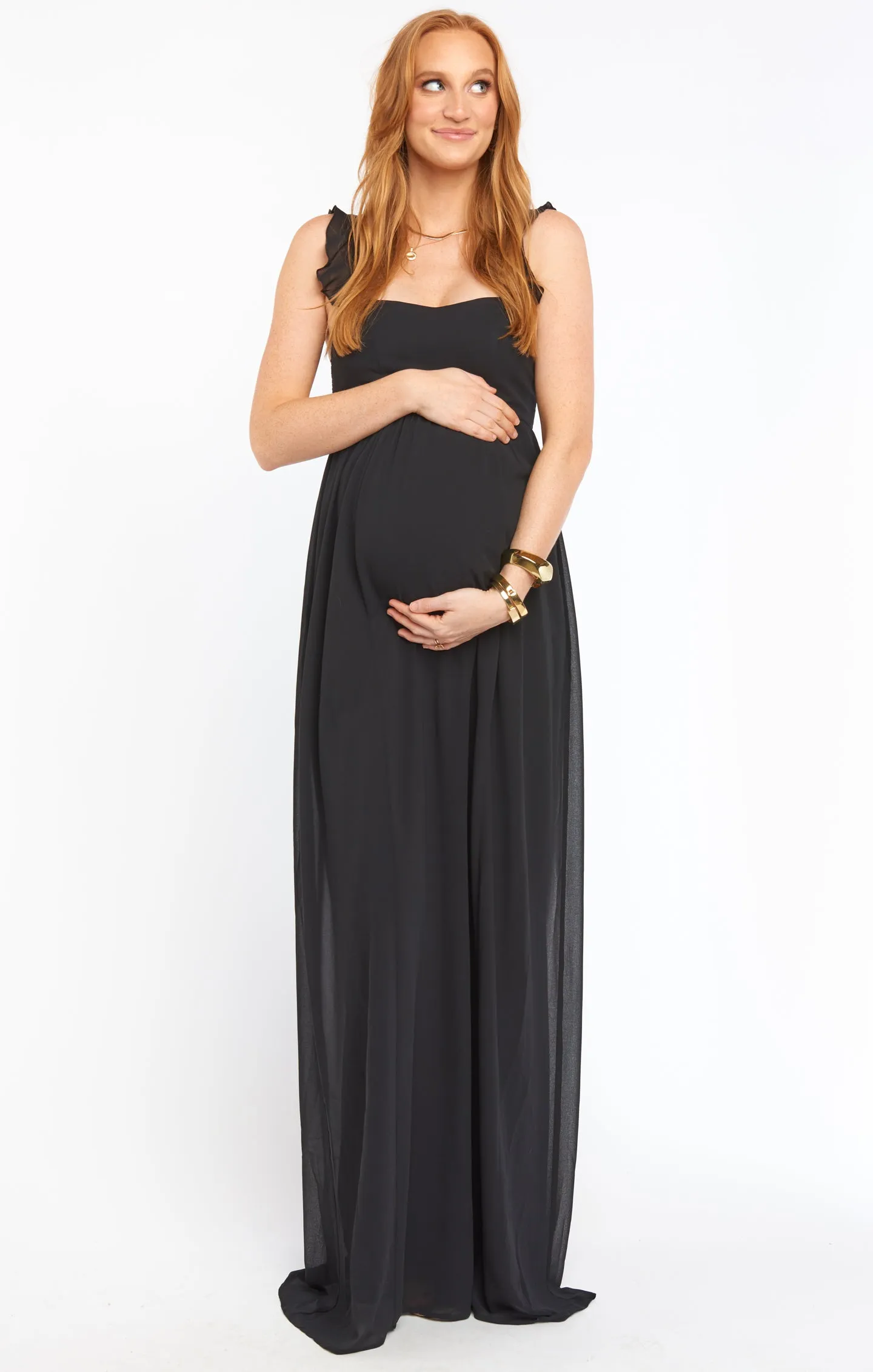 June Maxi Dress ~ Black Chiffon