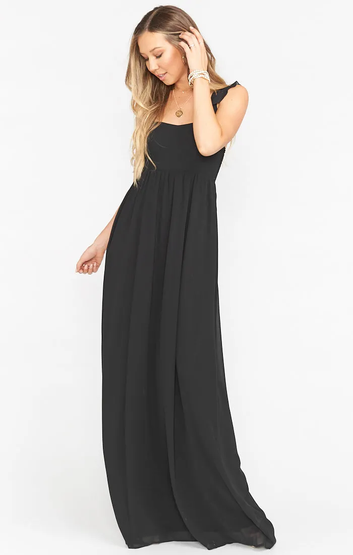 June Maxi Dress ~ Black Chiffon