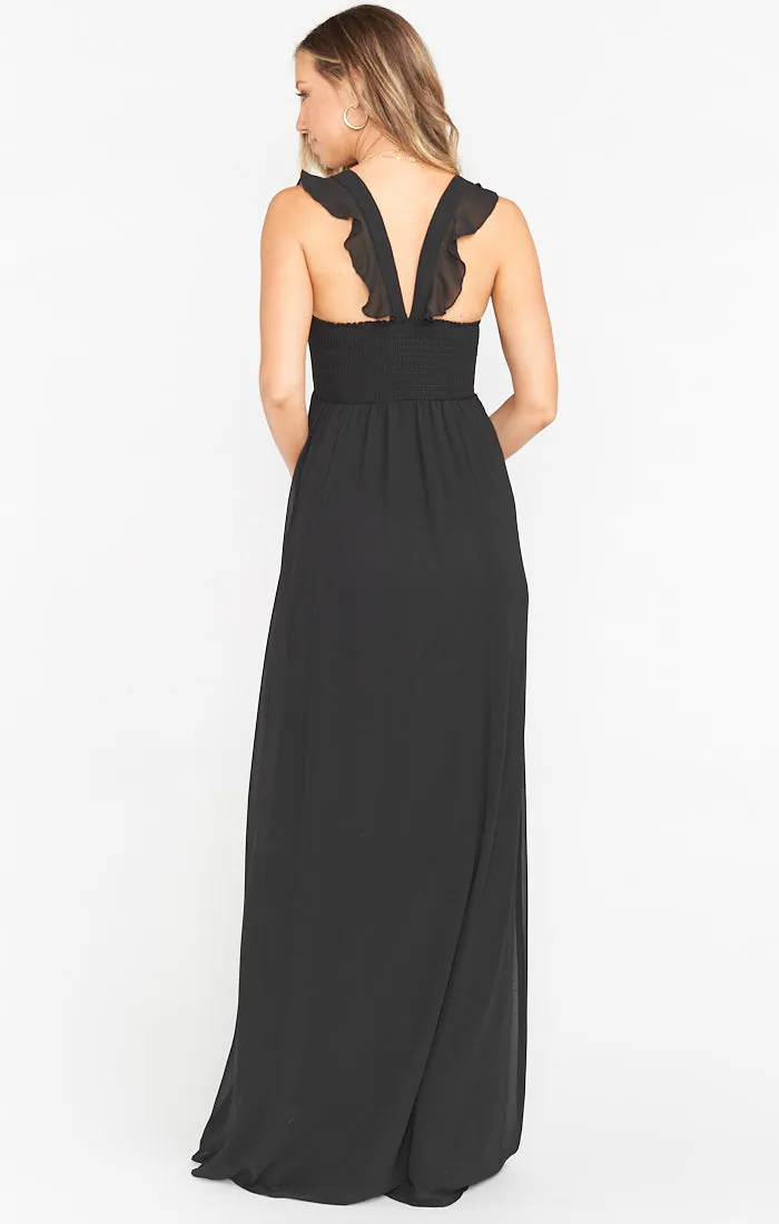 June Maxi Dress ~ Black Chiffon