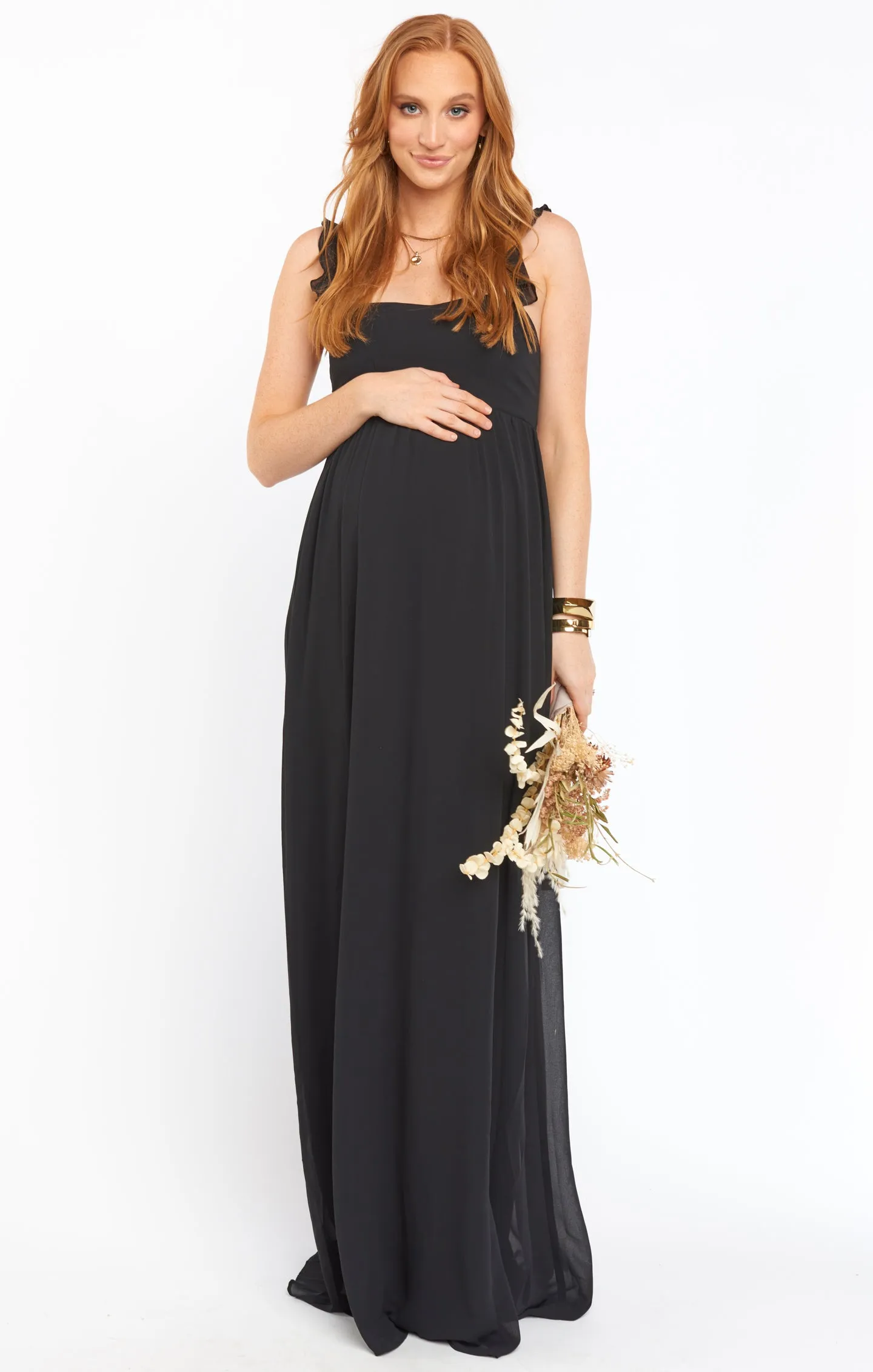 June Maxi Dress ~ Black Chiffon