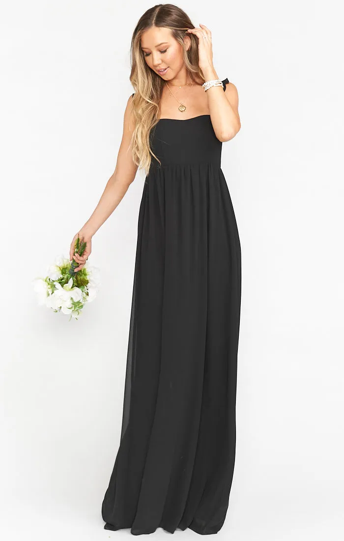 June Maxi Dress ~ Black Chiffon