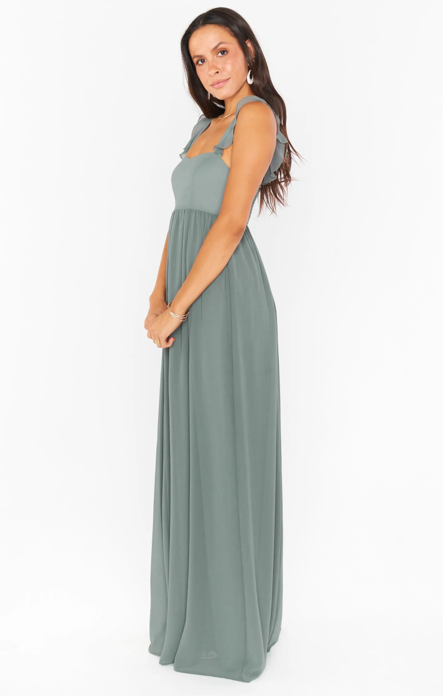 June Maxi Dress ~ Deep Sage Chiffon