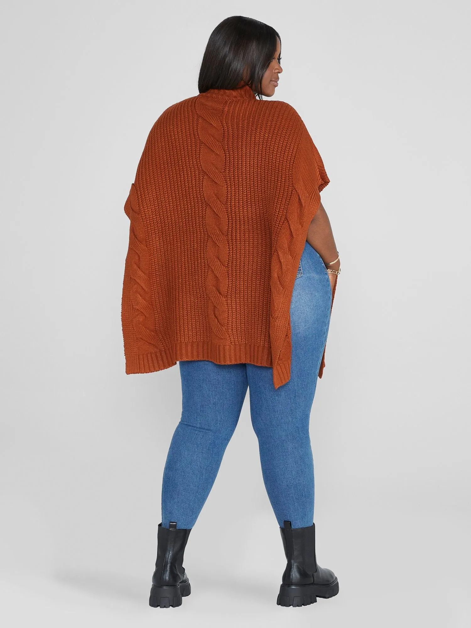 Kathryn Cable Knit Poncho Style Sweater