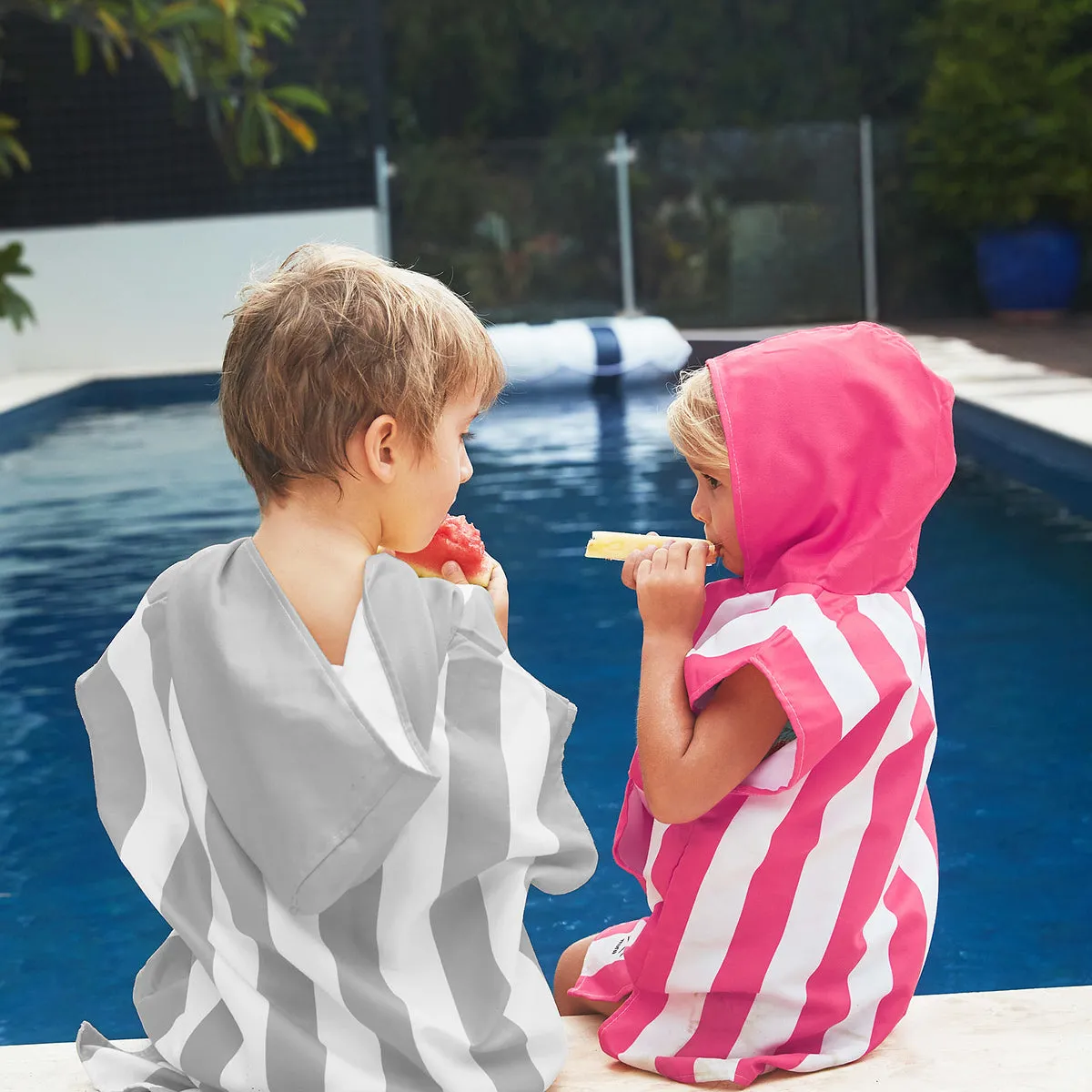 Kids Poncho - Quick Dry Hooded Towel - Phi Phi Pink - Outlet