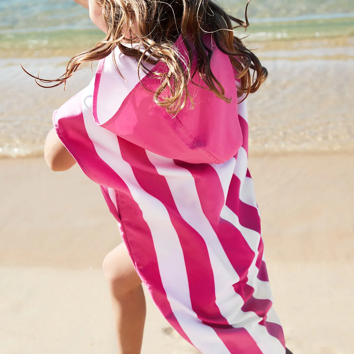 Kids Poncho - Quick Dry Hooded Towel - Phi Phi Pink - Outlet