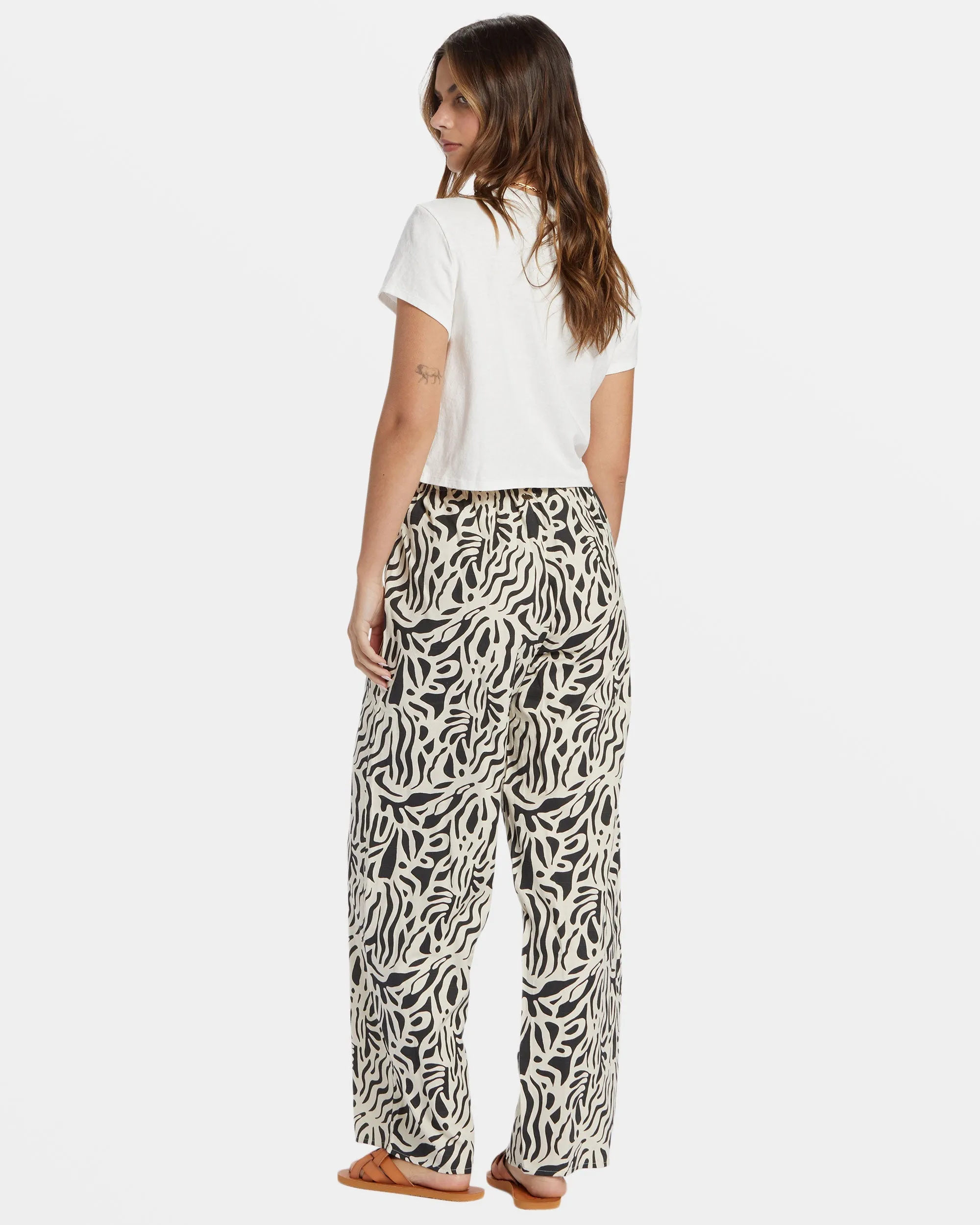 La Cala Printed Flared Pants - Black Sands