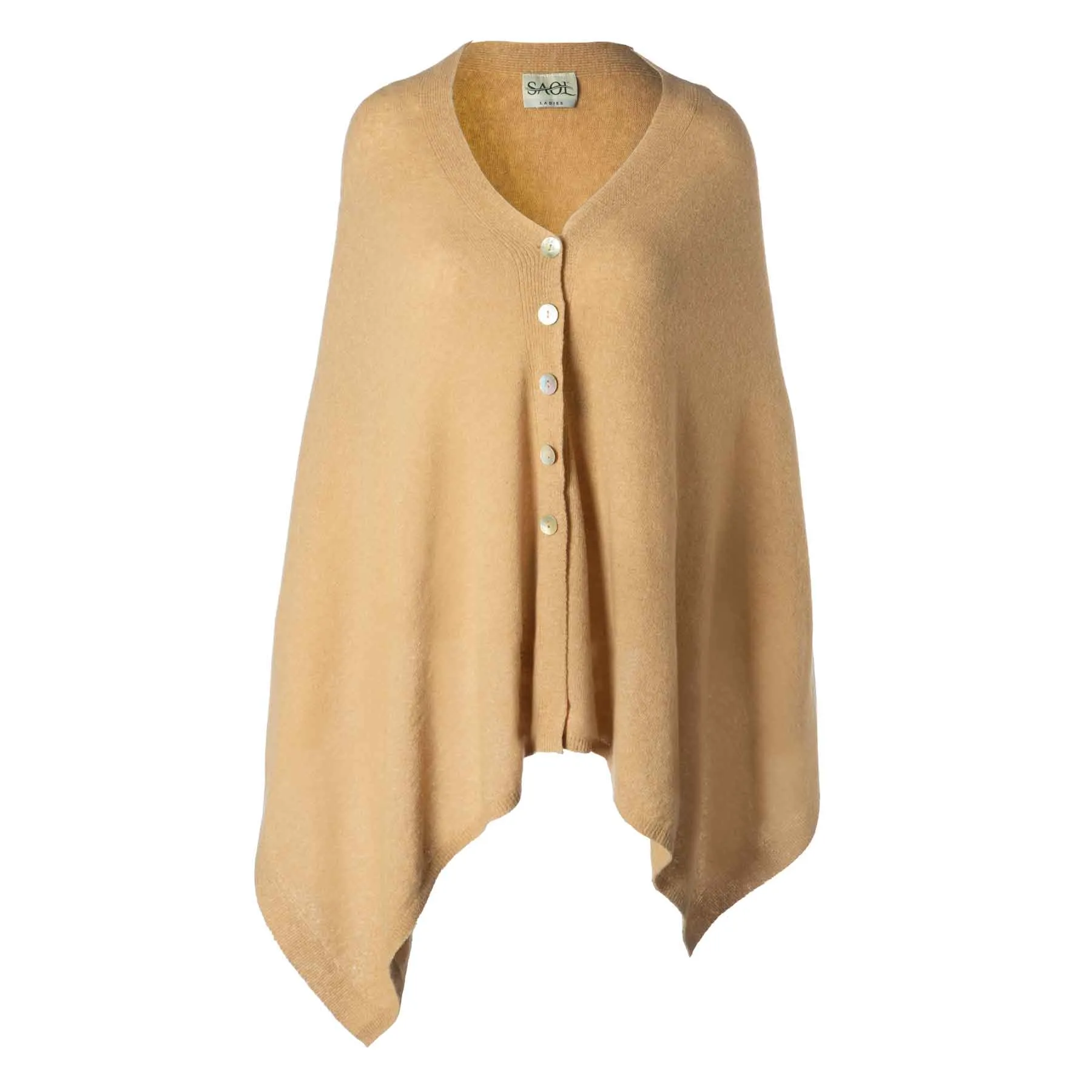 Lambswool Poncho- Camel