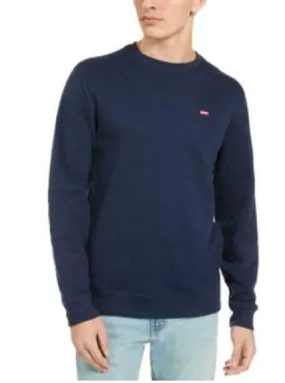 Levi's Men's Bailey Logo Crew-Neck Sweatshirt Med Blue Size Extra Large