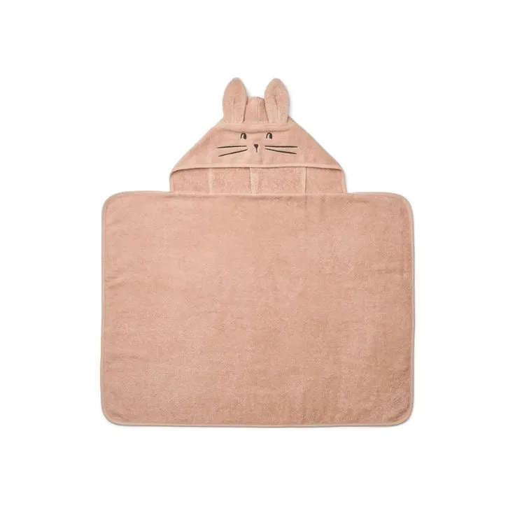 Liewood Vilas Rabbit Baby Hooded Towel - Pale Tuscany