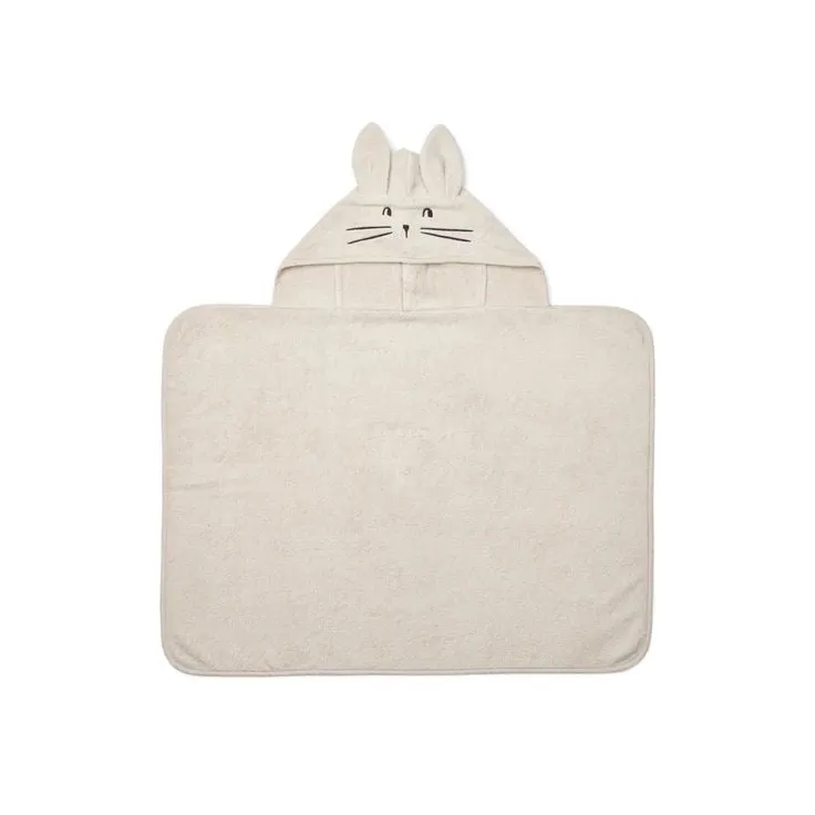 Liewood Vilas Rabbit Baby Hooded  Towel - Sandy