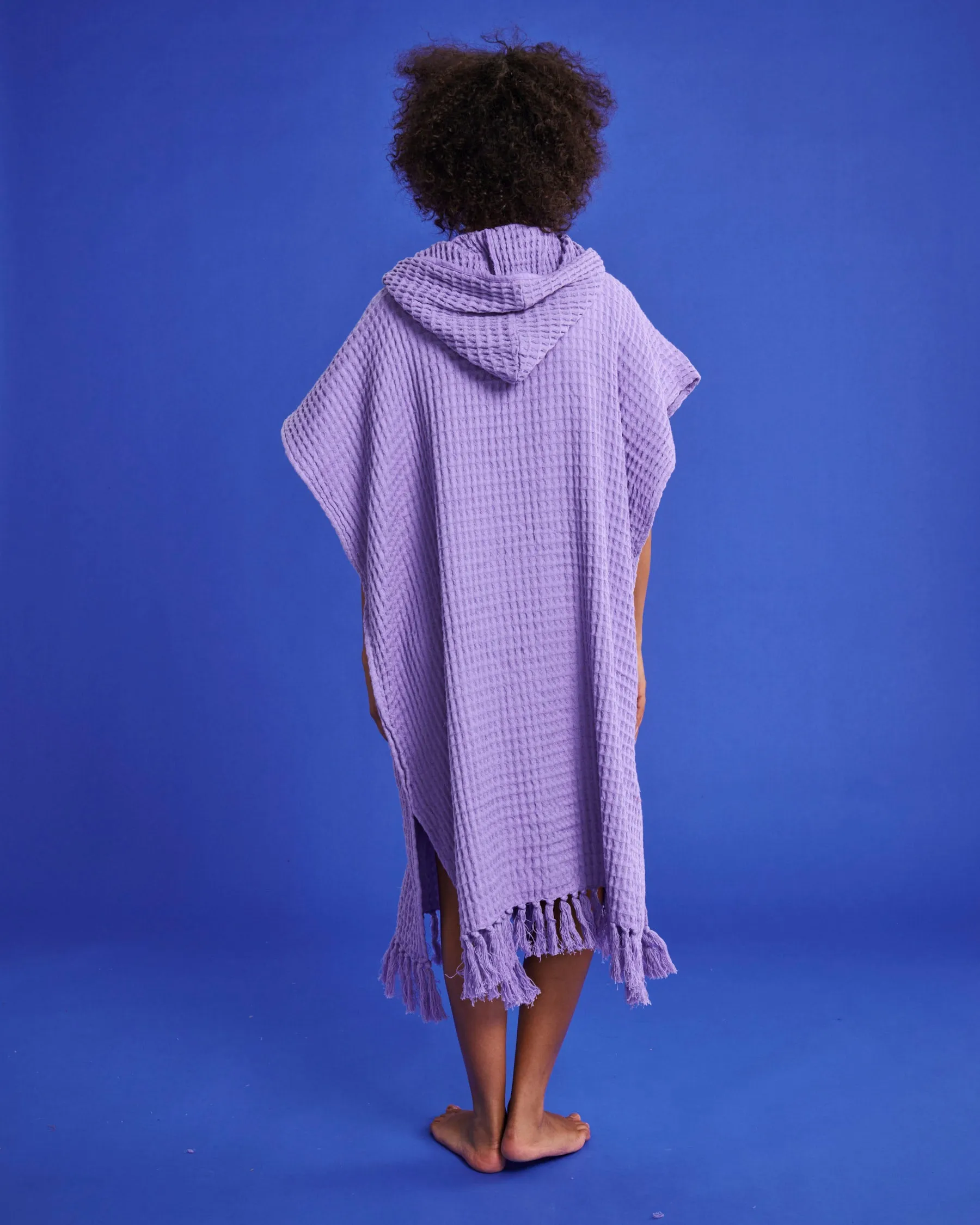 Lilac Adult Waffle Poncho