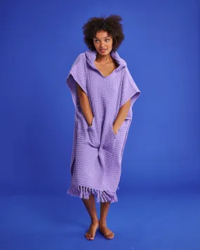 Lilac Adult Waffle Poncho