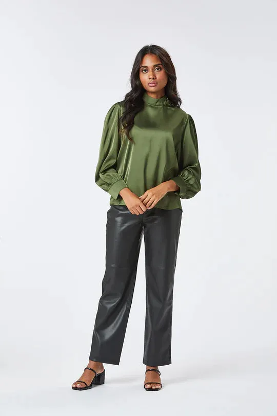 Loan Satin Blouse (Vert)