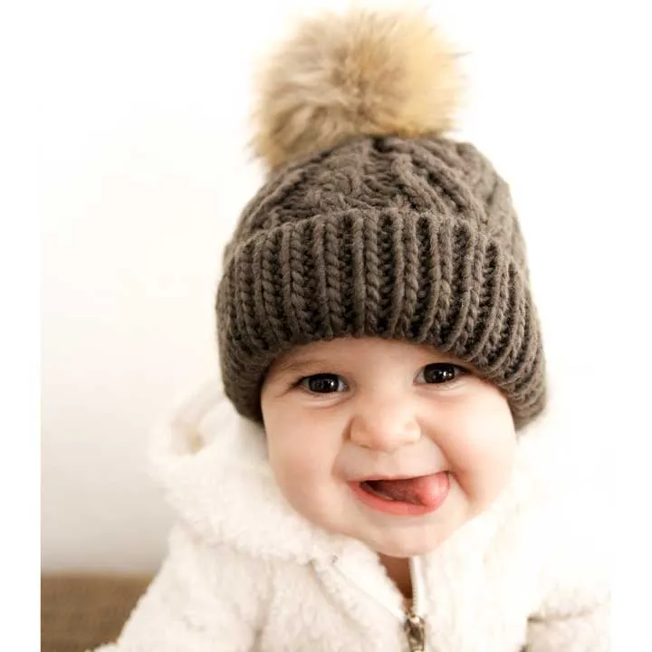 Loden Pop Pom Pom Beanie Hat for Babies thru Adults