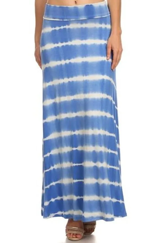 Lola Tie Dye Maxi Skirt - Blue