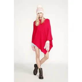 Look by M Basic Triangle Poncho Red (Women's)