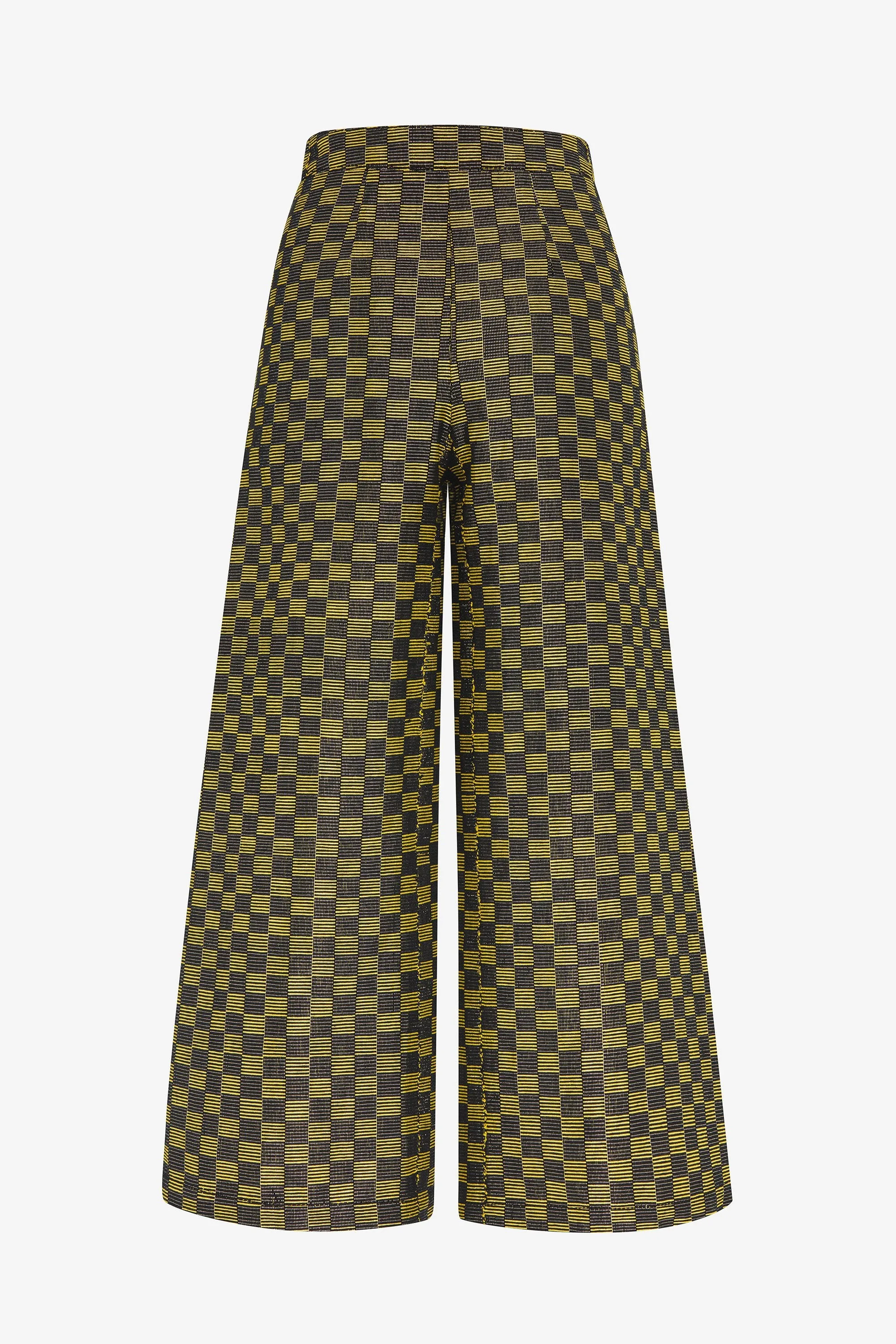 LUREX CHECK CROPPED WIDE LEG PANT