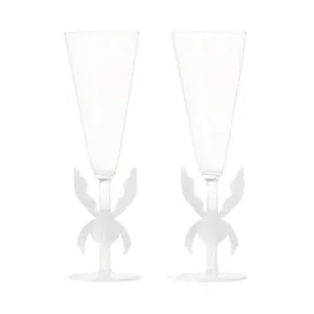 Maison Balzac Iris Flutes Clear & White 175ml (Set of 2)