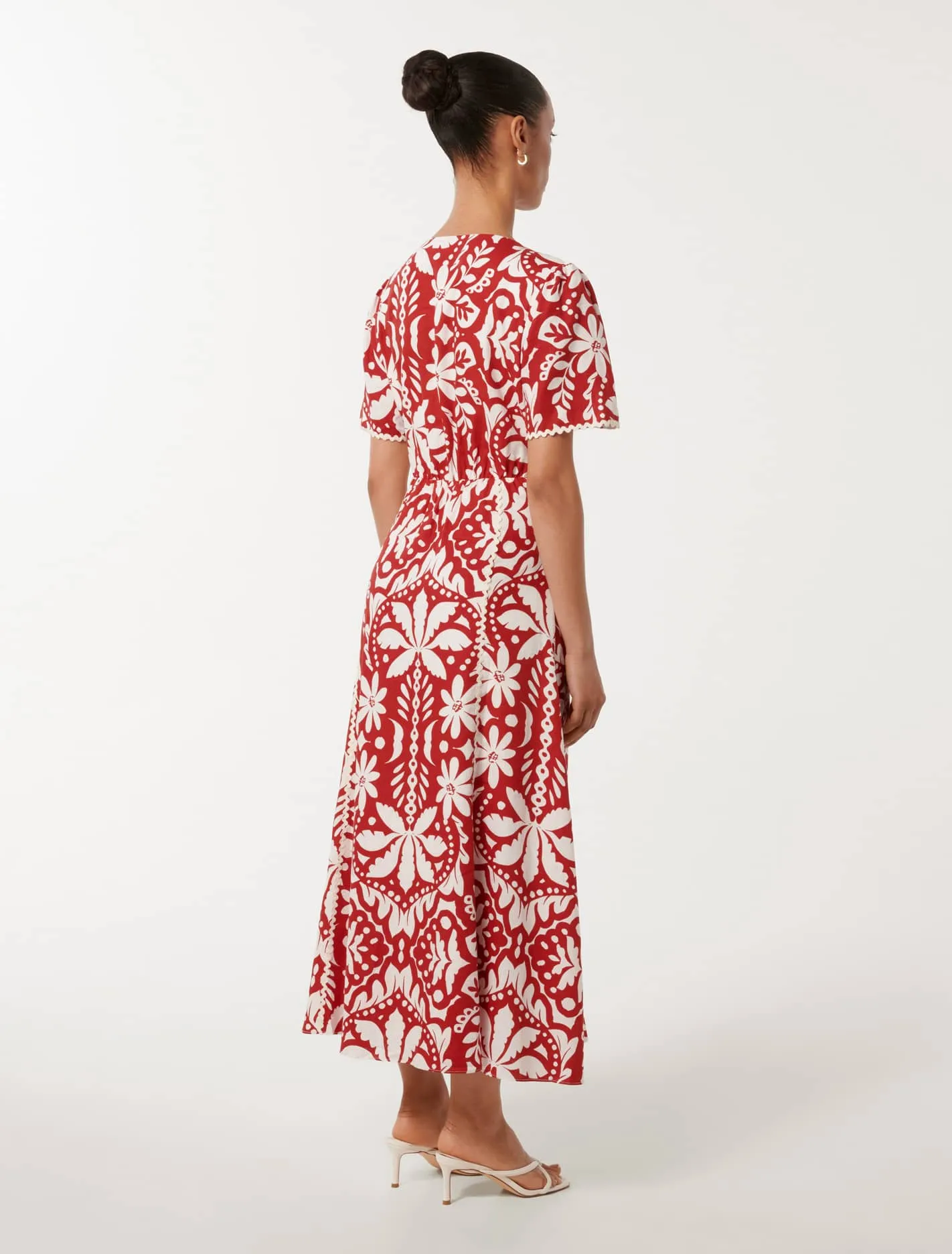 Marbella Petite Printed Trim Midi Dress