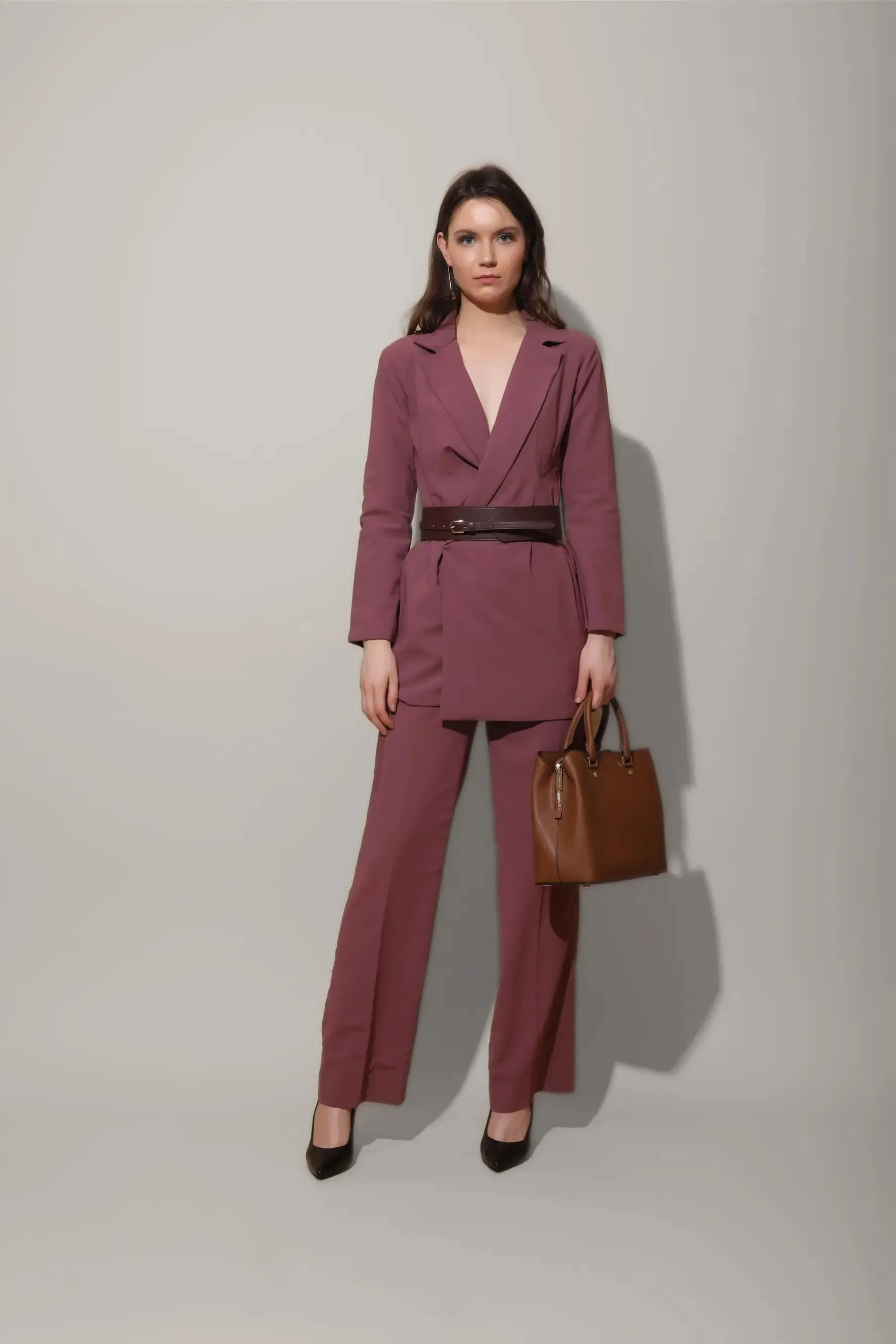 Mauve High Waist Pants