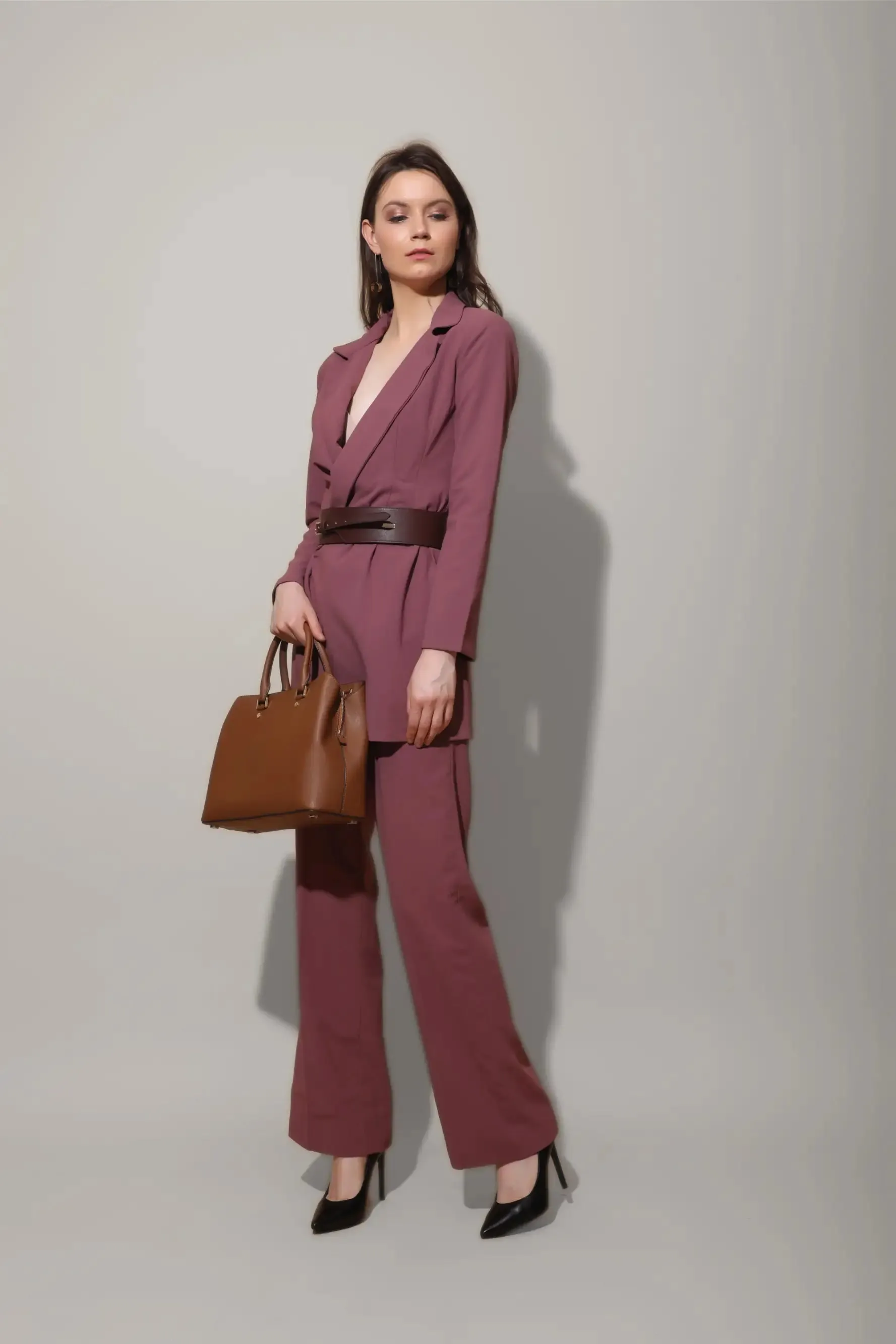 Mauve High Waist Pants