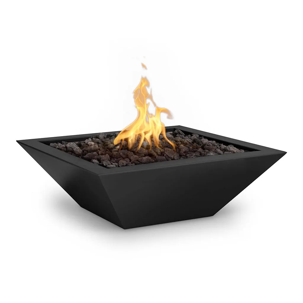 Maya 36" Square Fire Bowl, Powder Coated Metal - Fire Feature