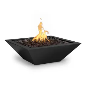 Maya 36" Square Fire Bowl, Powder Coated Metal - Fire Feature